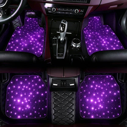 De Warehouse 3-in-1 Rgb Star Led Car Foot Pad Mat with Music Sync App Control, Auto Star Foot Mat Rgb Lighting Music Module Universal for All Cars, Fast Delivery Europe