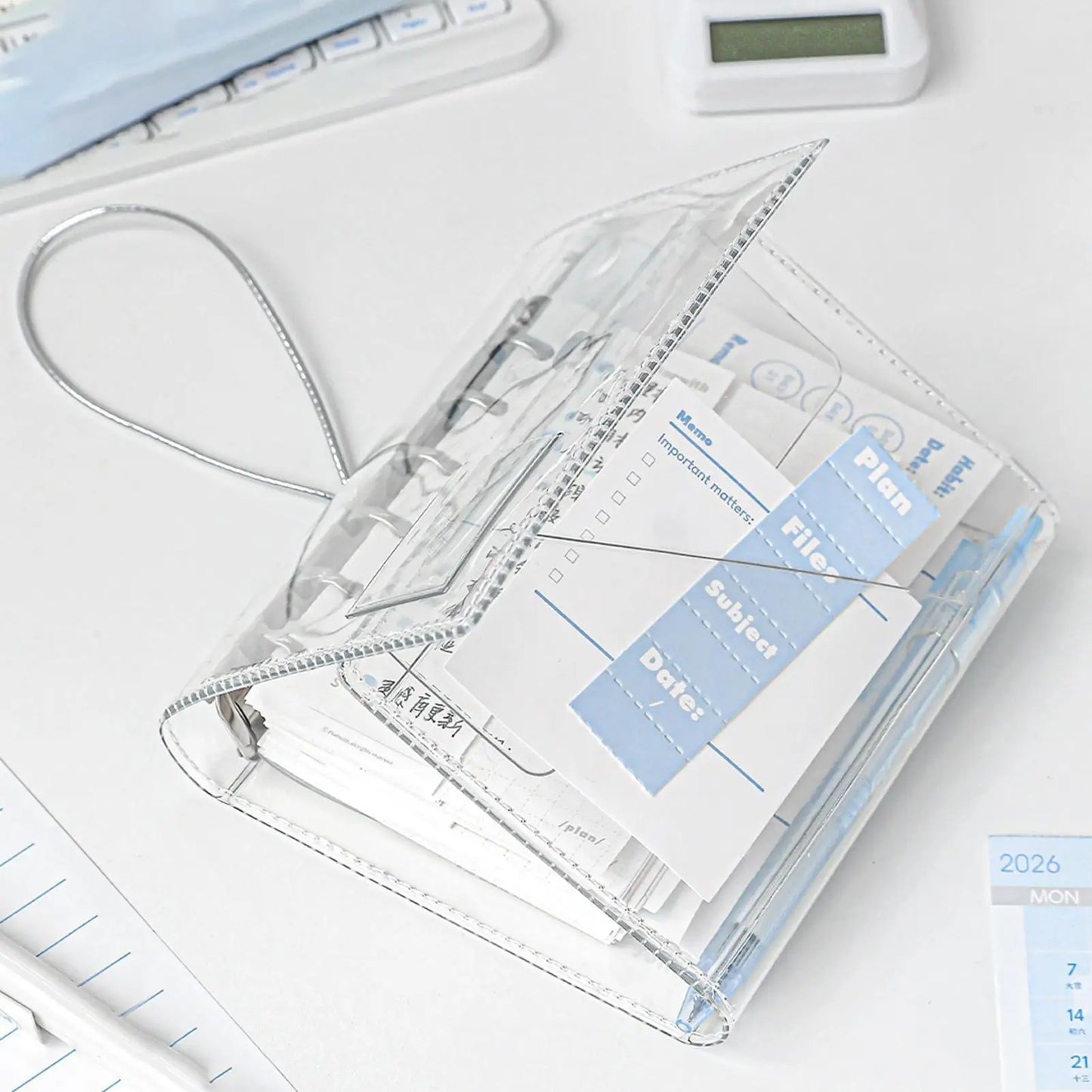 Binder Notebook Aesthetic Portable Detachable Pages Aesthetic Small Notebook Planner for Kids Adults School Classroom College