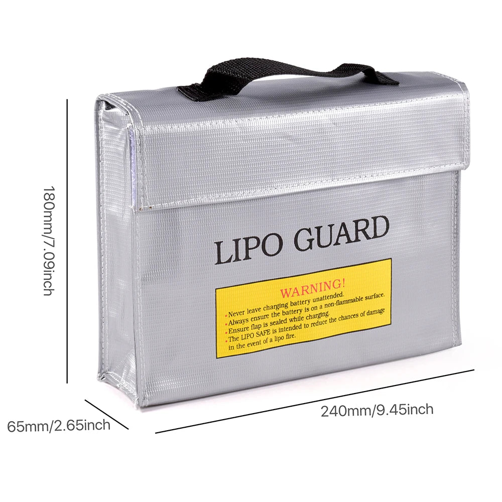 Lipo Guard Safety Bag Fireproof Explosion-Proof Portable Lipo Safety Bag 215*115*155mm for RC FPV Racing Drone Car Battery Safe