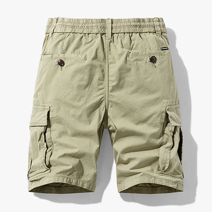 Men Summer New Multi Pockets Cotton Cargo Shorts Men Fashion Solid Quick Dry Joggers Shorts Pants Outdoor Breathable Shorts Male