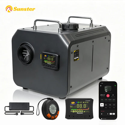 9KW Diesel Air Heater 12V/24V DC 110‑240V AC WiFi Bluetooth APP LCD Remote CO Monitor Altitude Mode For RV Truck Garage Camper
