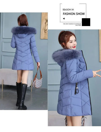 Winter New Fashion Long Cotton-padded Coat Womens Casual Hooded Parkas Womens Winter Jacket Coat Down Jacket Female