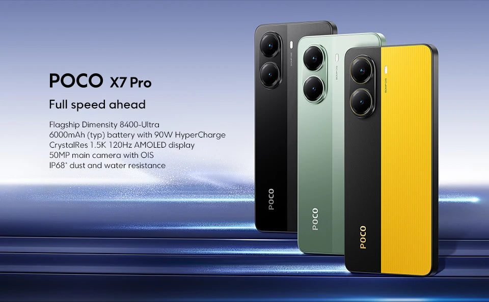 POCO X7 Pro 5G NFC 256GB 12GB 512GB Dimensity 8400-Ultra 6.67" 120Hz Display 6000mAh 5G NFC