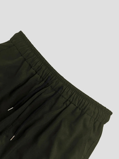 Men's Drawstring Waist Cargo Pants Regular Fit Casual Comfy Straight Leg Trousers for Outdoor Daily Wear Men's Fashion Pants