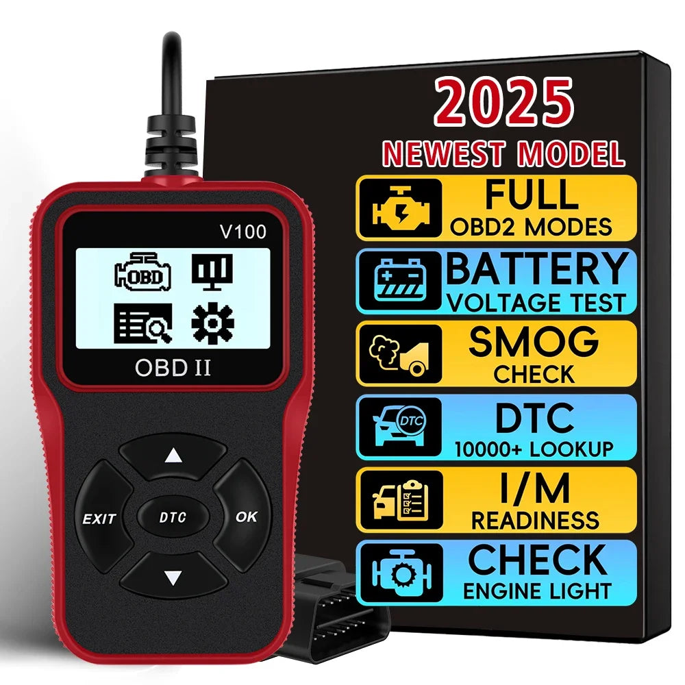 V100 Car Diagnostic Tools OBDII EOBD Auto Accessories Universal Plug and Play Digital Display OBD 2 Scanner OBD2 Code Reader
