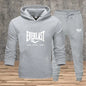 Autumn and winter men's set: Fashionable fitness jogging pullover, hooded sweatshirt, sweatshirt and casual pants two-piece set