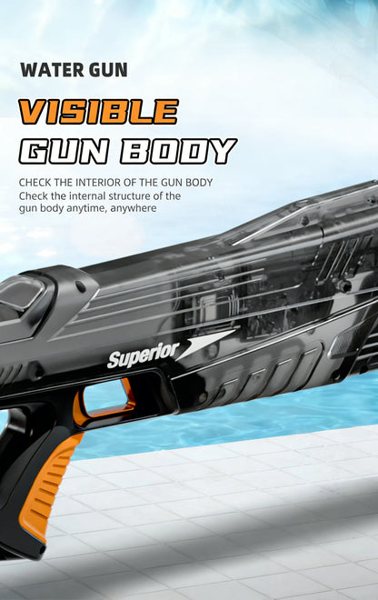 New Electric Water Guns Children Wholesale AutomaticWater Absorption Battery DisplayLarge Capacity Boys' Water PlayToyWater Gun