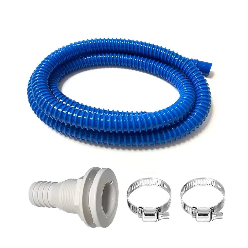 Bilge Pump Hose, 1-1/8 Inch Dia Bilge Pump Installation Kit, 6.5 FT Premium Quality Kink-free Flexible PVC Hose, 2 Stainless Ste