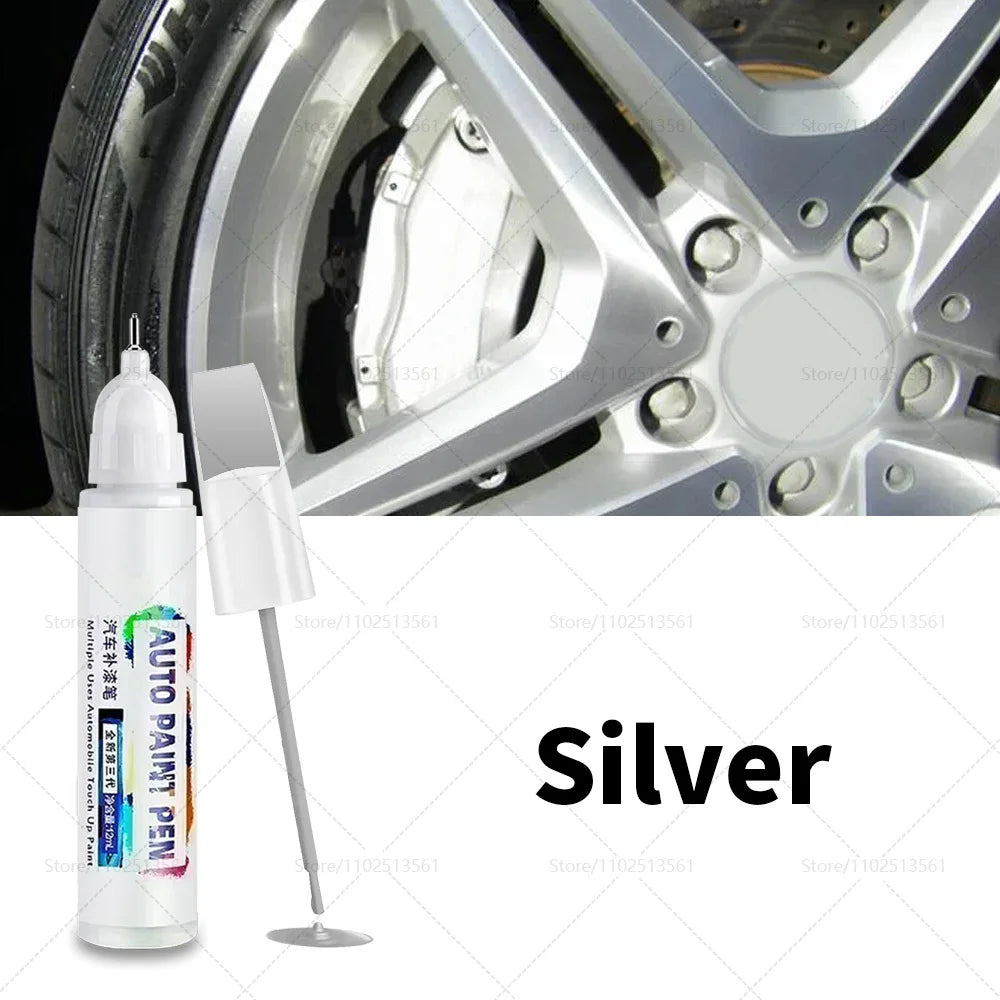 Gloss Black Rim Touch Up Paint Wheel Repair Kit, Quick And Easy Wheel Scratch Repair, Rim Paint For Car Wheel Repair grey Silver