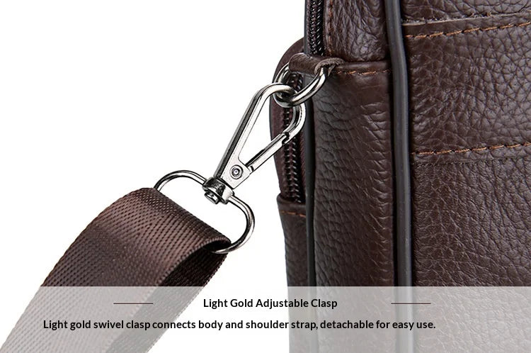 Homefish New Genuine Leather Crossbody Bag Vertical Trendy Multifunctional Shoulder Bag Briefcase Casual Travel Messenger Bag
