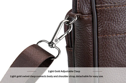 Homefish New Genuine Leather Crossbody Bag Vertical Trendy Multifunctional Shoulder Bag Briefcase Casual Travel Messenger Bag