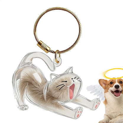 2x3x6cm Pet Hair Keychain Holder, Portable Cat Dog F ur Pendant For Bag, Keepsake Key Ring For Backpack Purse Wallet, Cute Gift