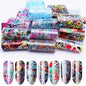 16Pc Holographic Nail Foil Set Starry Transfer 20*4cm Sticker Laser Flowers Leopard Mix Design Decal DIY Nail Art Decoration