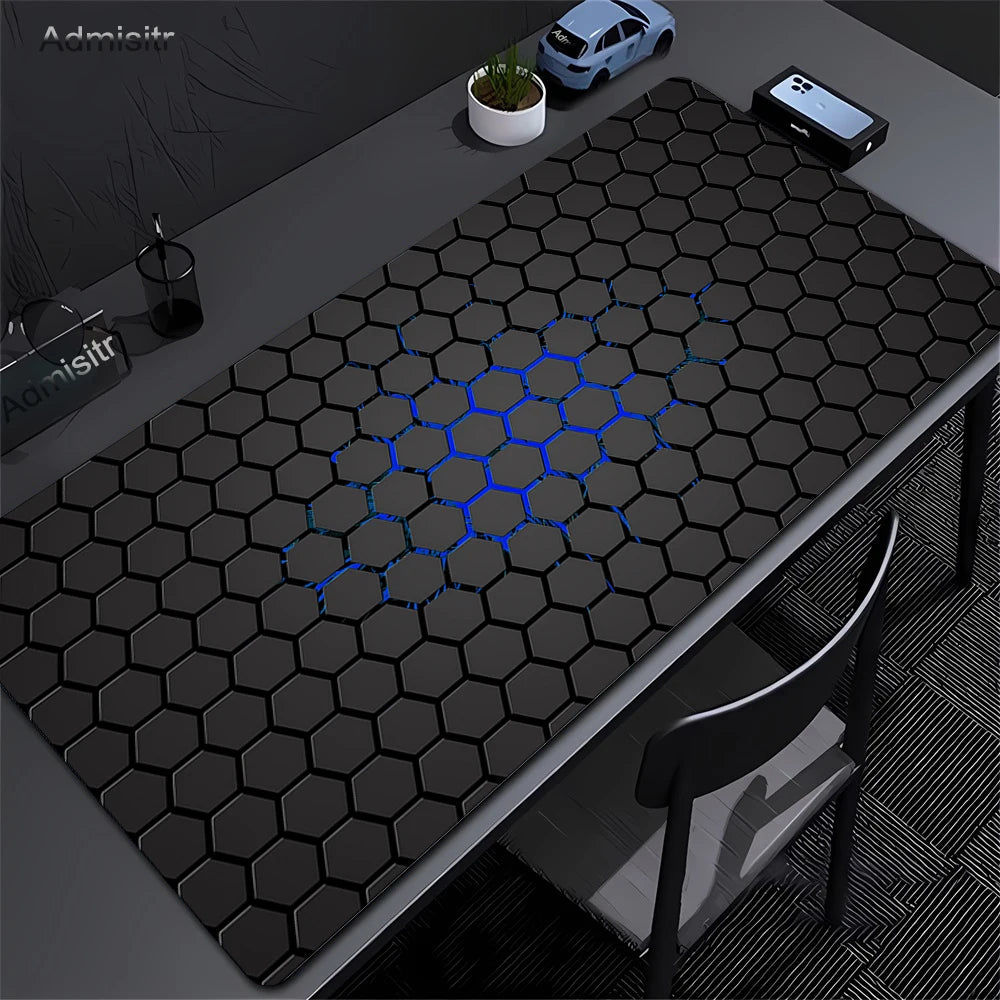 Geometric Large Mouse Pad 100x50cm Big Computer Mousepads Hexagon Mousepad Big Keyboard Mat Gamer Mouse Pads Non-SlipDesk Mats