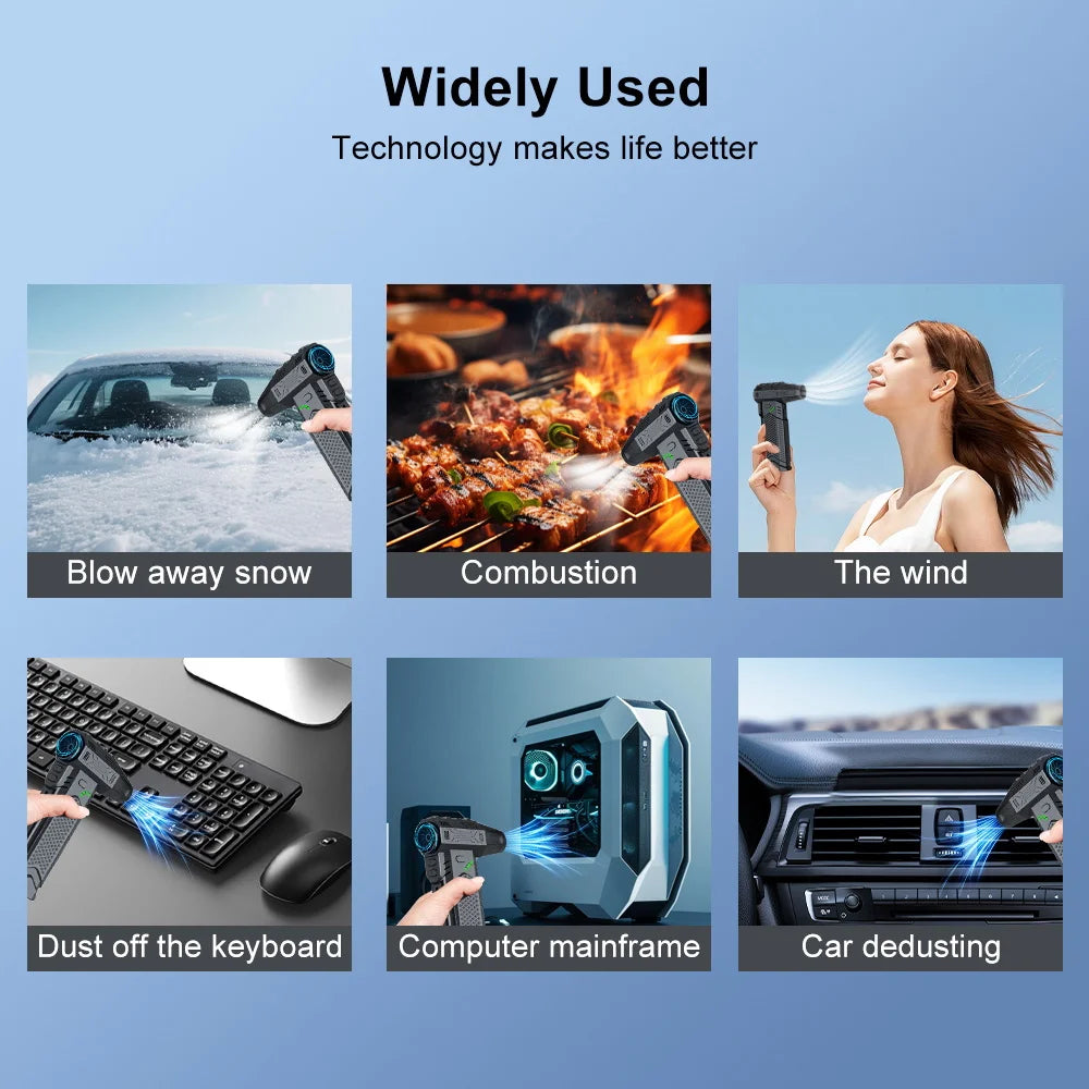 Blower Car Vacuum Cleaner Turbo Fan Violent Jet Fan Cleaning Blowing Tools Auto Dust Collector Portable Air Duster Hair Dryer