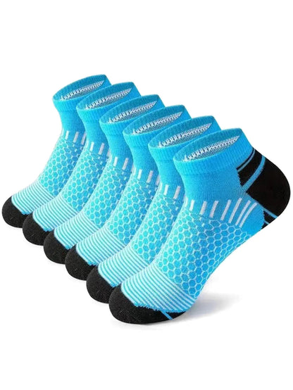 12Pairs High Qualit Athletic Socks Men's Ankle Socks Running Cyclling Waist Honeycomb Design And Firm Sports Leisure Socks Gifts