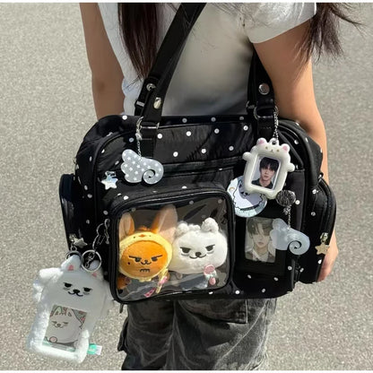 Japanese Itabag With Transparent Display Multi-pocket Shoulder Bag Fashion Tote Bag Jk Uniform Handbag Y2k Style Crossbody Bag