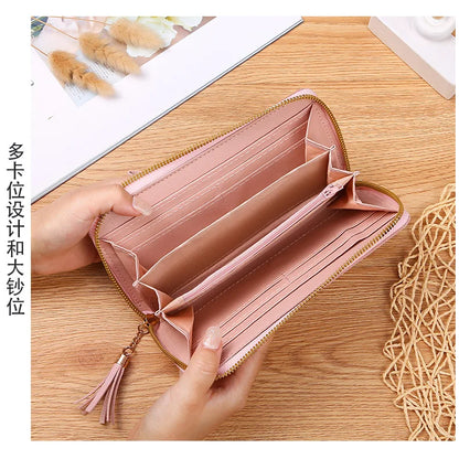 Fashion Zipper Wallets Womens Long Purses Handbags Coin Purse Cards Holder PU Leather Billfold Wallet