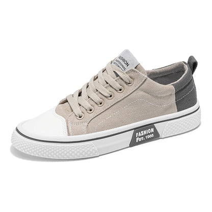 Canvas shoes four seasons men's casual shoes students flat shoes fashion soft-sole outdoor walking shoes youth Joker board shoes