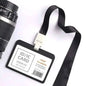 Office Supplies Luxury Metal Material Business Card Holder Credit Id Card Badge Holder With Exquisite Lanyard Custom