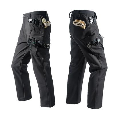 Men's City Cargo Autumn Winter Fleece Softshell Hiking Pants Fishing Climbing Trekking Casual Hunting Camping Trousers M-5XL