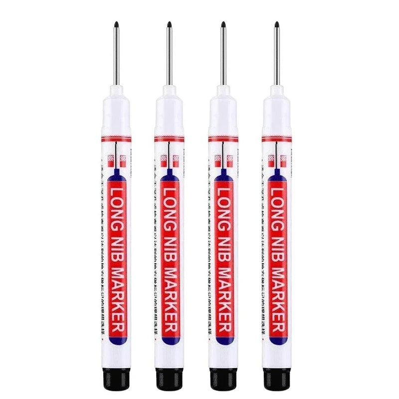 4Pcs/Set 20mm Deep Hole Long Nib Head Markers For Metal Perforating Pen Waterproof Bathroom Woodworking Decoration Multi-Purpose