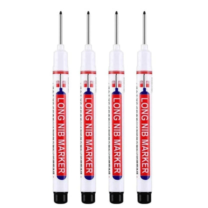 4Pcs/Set 20mm Deep Hole Long Nib Head Markers For Metal Perforating Pen Waterproof Bathroom Woodworking Decoration Multi-Purpose
