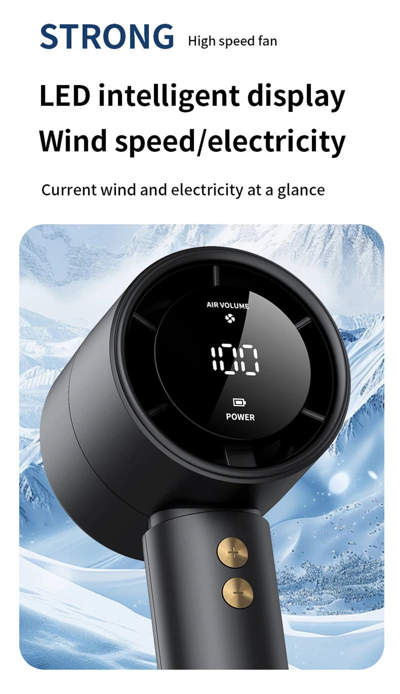 100 Speed High-speed Handheld Fan Usb Rechargeable Mini Portable Charging Turbo Fan Desktop Small Fan Outdoors Travel