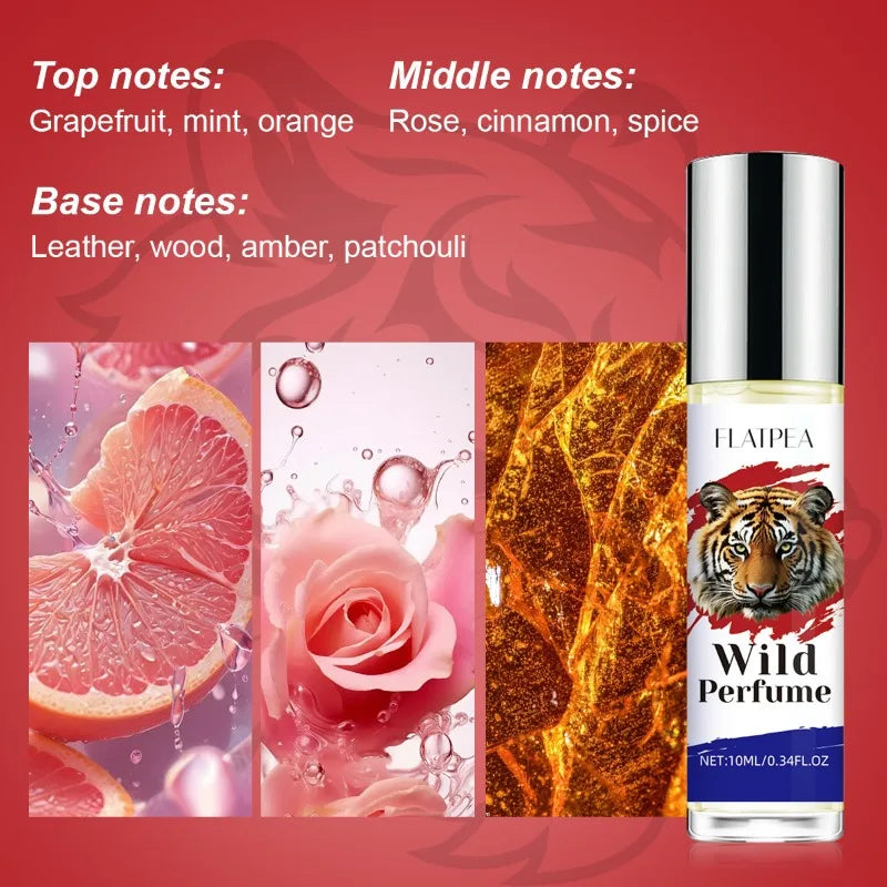 10ML Wild Men's Perfume Fresh Woody Fragrance Eau De Toilette  Dating Fragrance Travel-Size Perfumes Portable Rollerball Oil