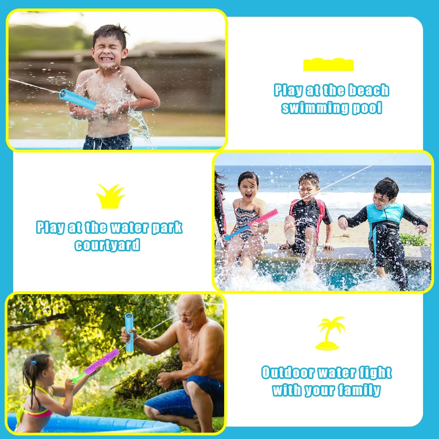 5/10Pcs Water Gun for Kids Summer Foam Watergun Toys Water Squirter Soaker Blaster Shooter Outdoor Swimming Pool Beach Games Toy