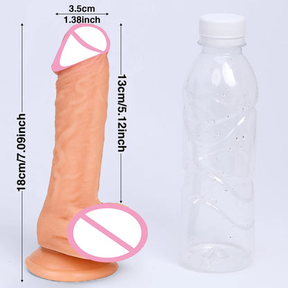 Soft Dildo Realistic Skin Penis Cheap Double Silicone Dildos Suction Cup Thick Dick Anal Sex Toys Men Women Gay Strapon Cock