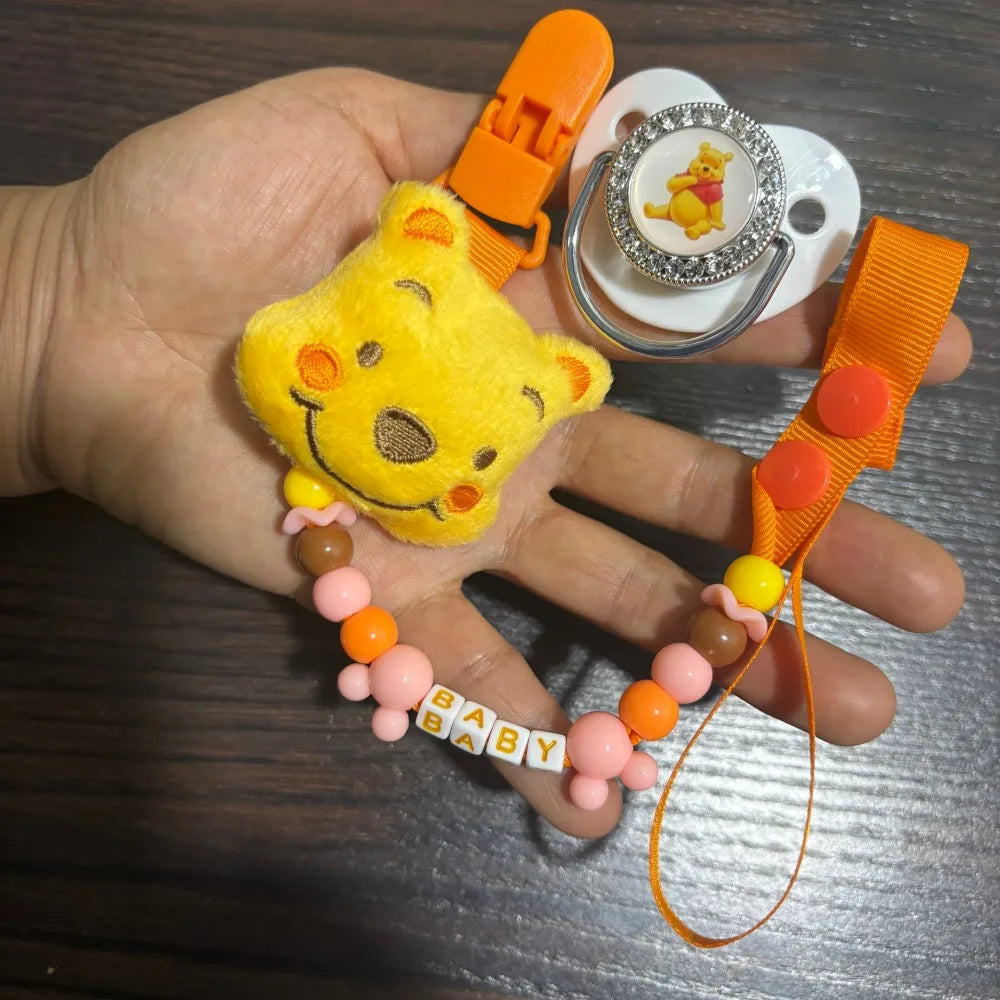Baby soothing pacifier & cute baby chain clip Infant feeding nipple cartoon-shaped chewable pacifier Infant pacifier Designed