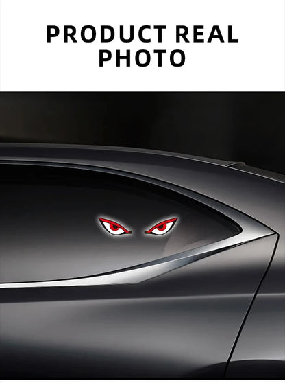 Solar Demon's Eye Car Lights Dynamic Expression Led Light Ambience Lamp Decoration Rechargeable Warning Lamps with Suction Cups