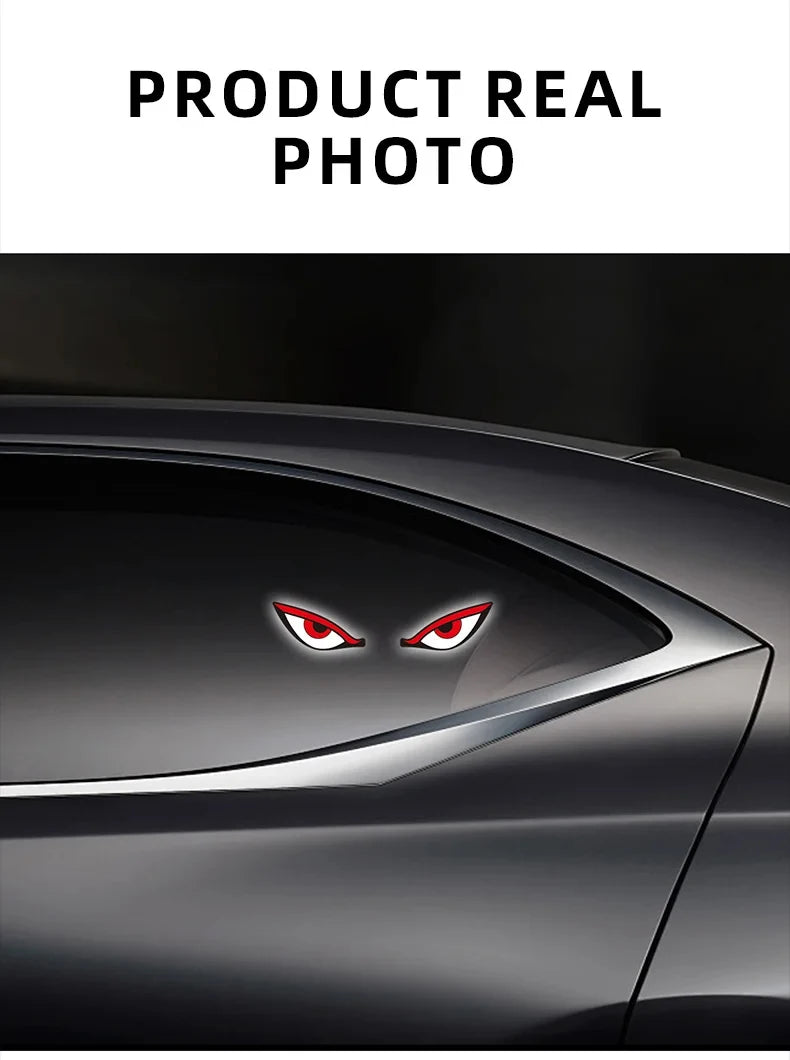 Solar Demon's Eye Car Lights Dynamic Expression Led Light Ambience Lamp Decoration Rechargeable Warning Lamps with Suction Cups