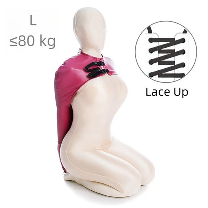 Sexy Charm Adult Rave Lingerie with Fetish Dog Hood Chest Harness Single Glove Arm Binder for Couple BDSM Body Bondage Clothing