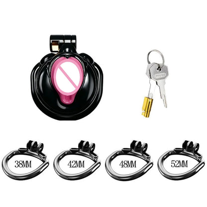 New Sissy Simulation Vagina Chastity Cock Cage Sex Toy with 4 Size Cock Ring Bdsm Penis Urethral Lock Adult Toy for Men