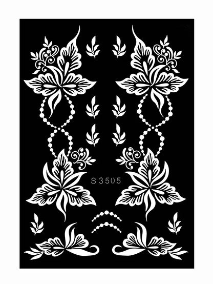 Flower Tattoo Stencil Reusable Henna Template for Hand and Body Henna Tattoo Design for Wedding Festival Party Tattoo Tools