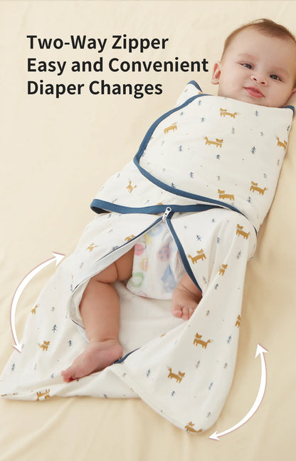 Baby Sleeping Bag For Newborn Sleep Aid Thin Soft Cotton Boys Girls Wrap Sleepwear Adjustable Breathable Baby Swaddle Blanket