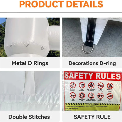 4m Inflatable Bounce House White Jumping Castle With Ball Pool Slide Birthday Party Decoration Gift Bouncy Castle