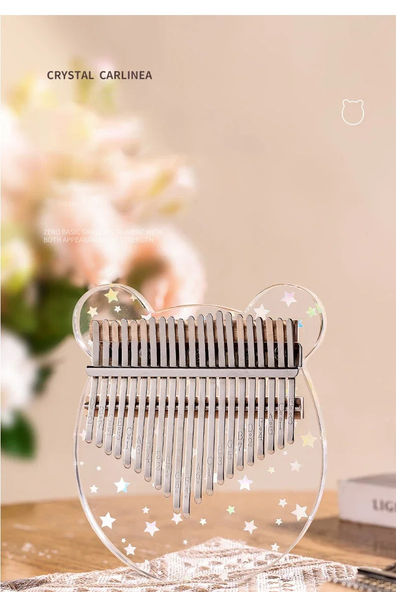 HLURU Kalimba 17 21 Key Thumb Piano Crystal Acrylic Kalimba 17 21 Key Finger Piano For Beginners And Child Keyboard Instrument