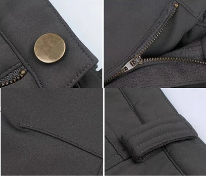 Men's City Cargo Autumn Winter Fleece Softshell Hiking Pants Fishing Climbing Trekking Casual Hunting Camping Trousers M-5XL