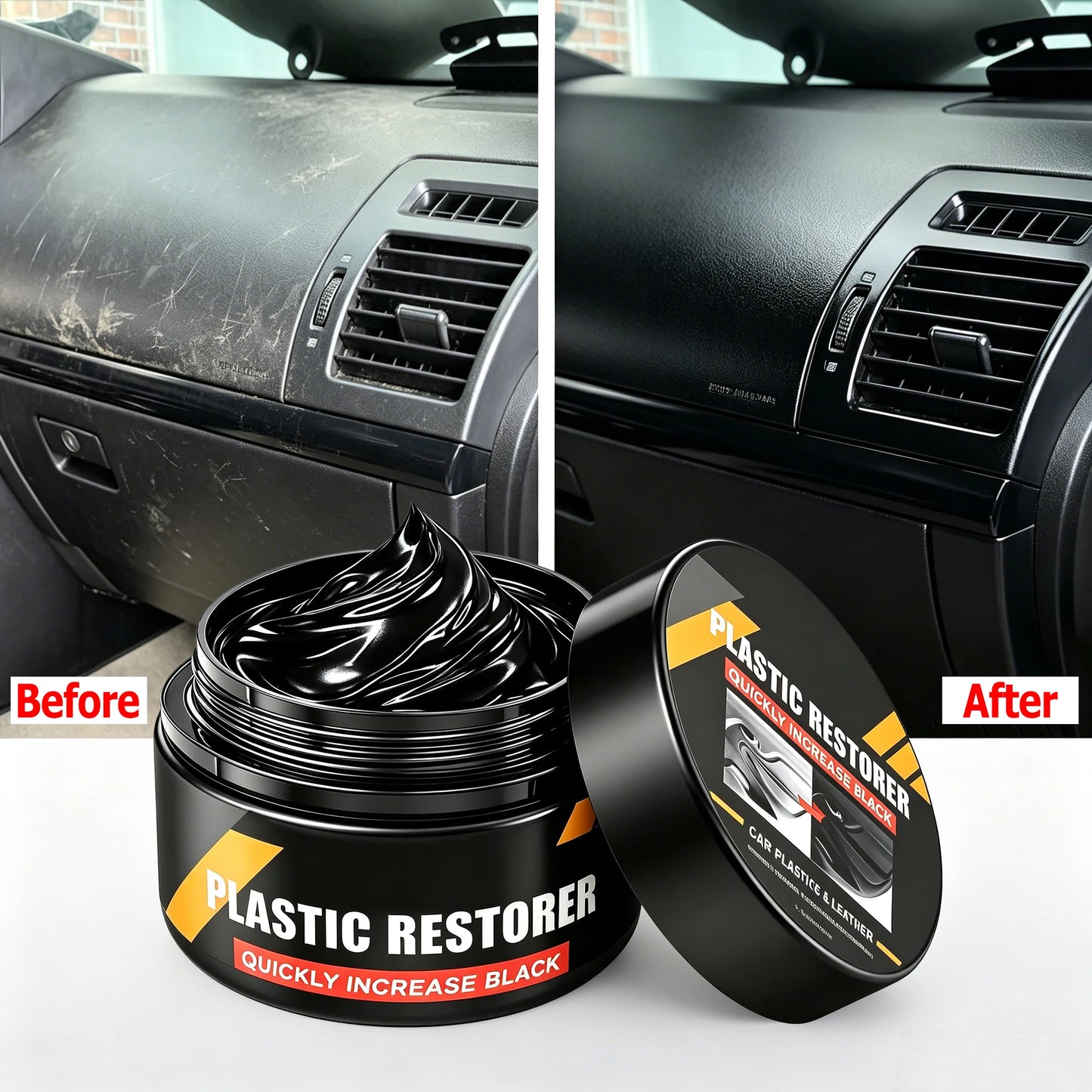 Car Plastic Restorer Crystal Clear Auto Interior Leather & Panel Renewal Wax Coating Agent Back To Black Gloss Car Wax Polish