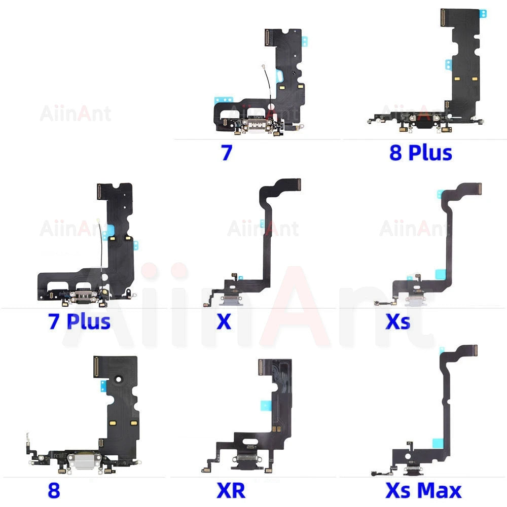 AiinAnt Dock USB Mic Board Charger Connector Fast Charging Port Flex Cable For iPhone X Xr Xs Max 7 8 Plus