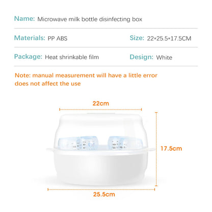 Microwave Steam Sterilizer for Baby Bottles Temperature Nipple Sterilizer Bottle Holder Storage Box Baby Bottle Warmer BPA Free
