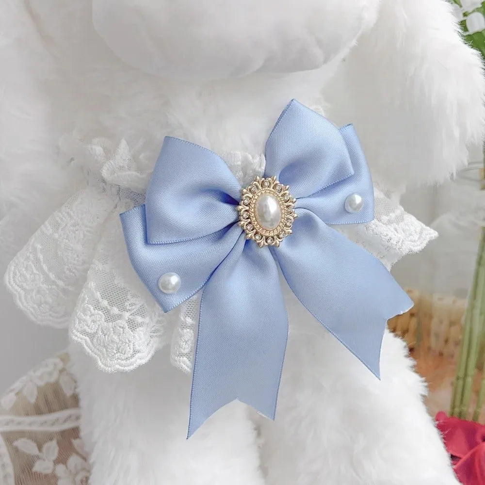 Fashion Adjustable Cat Lace Bow Bib Sweet Decorative Dog Collar Adorable Dress Up Cat Scarf Pet Supplies