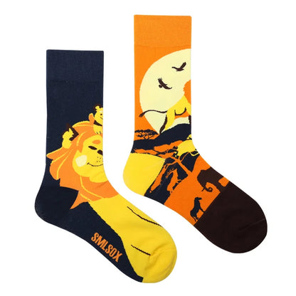 1 Pair Man Women Sock Original AB Tide Socks Colorful Cat Dog Koala Cow Cotton Socks Four Seasons Unisex Socks for Birthday Gift
