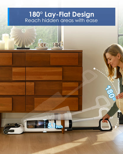 Tineco Floor ONE S6 Stretch Lite Wet Dry vacuum cleaner 180 ° Lay Flat Wet vacuum cleaner Centrifugal Air Drying 40min Running Time