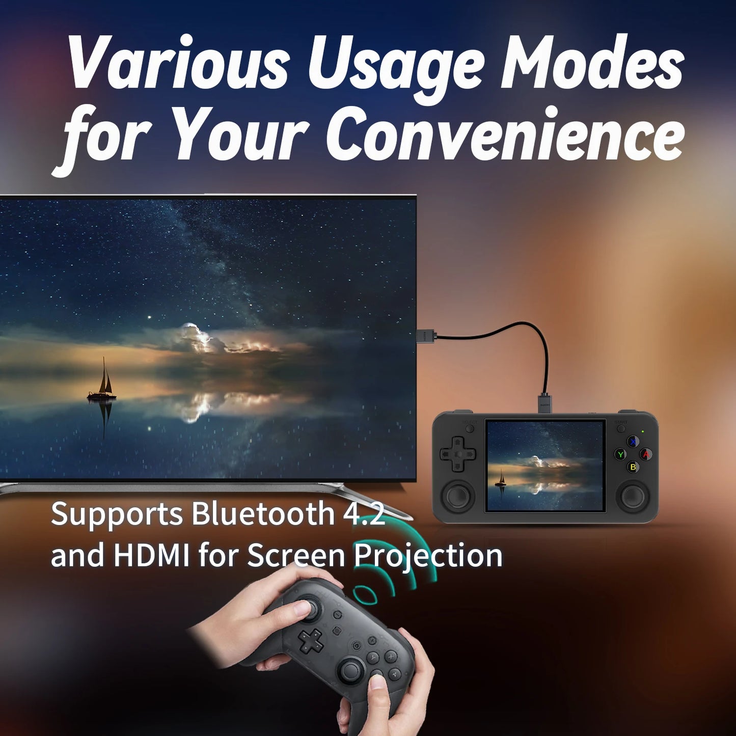 Anbernic RG35XX H Handheld Game Console 3.5" IPS Screen Linux 64-bit 3300mAh Retro Gaming Player Supports HD TV-Output Kids Gift