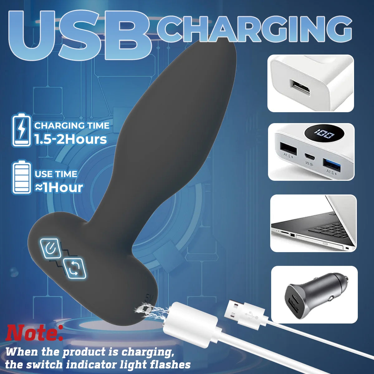 Anal Plug Adult Sex Toys with 10 Vibration & 6 Rotating Remote Control Vibrating Anal Butt Plug 360° Wiggles Prostate Massager