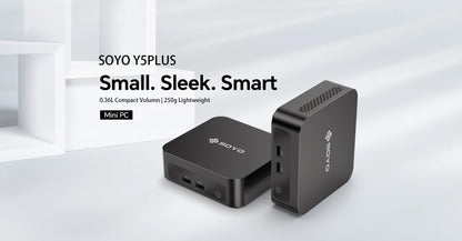 SOYO Y5 Plus Mini PC Intel Core i7 4th Gen CPU with Windows 11 Pro, 8GB RAM, 128GB M.2 SSD, Supports Dual 4K Displays via USB-C, Ideal for Office and Business
